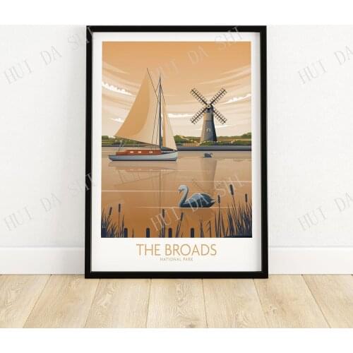 The Broads National Park Poster | Art Print | England Travel Poster | Norfolk Suffolk Nature Print | Wall Art | Home Decor