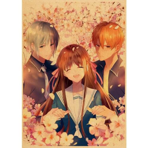 Fruits Basket Anime Poster Vintage Cartoon Kraft Paper High Quality Home Room Art Print Wall Stickers Decoration Painting