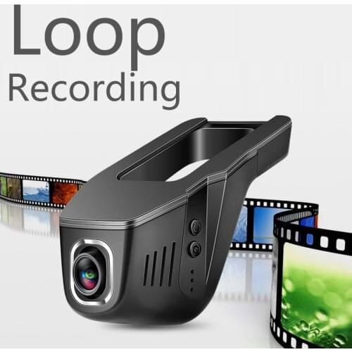 Hidden driving recorder WiFi front and rear dual recording HD night vision free installation wireless