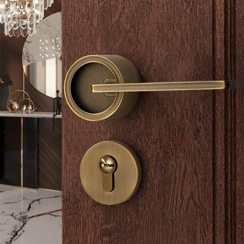 Modern Silent Safety Door Locks Zinc Alloy Door Handle Lock Interior Split Mechanical Lock Furniture Hardware Accessories