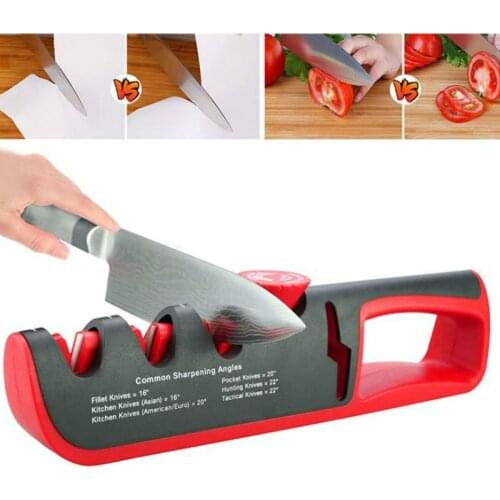 Angle Adjustment Knife Sharpener 4 Stages Scissors Sharpening Kitchen Chef Grinder Knife and Scissor Sharpeners Tool