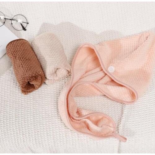Microfiber thickened Women Hair Towel pineapple grid triangle dry hair-cap Super absorbent and quick-drying soft dry-hair cap SN