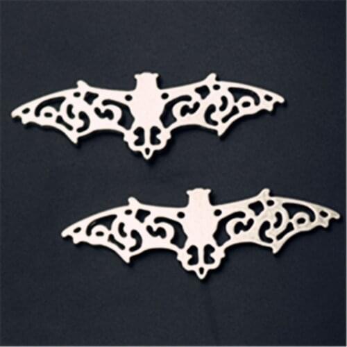 WKOUD 6pcs Silver Color Metal Bat Charm Alloy Connector for Necklace Bracelet DIY Jewelry Handmade A864