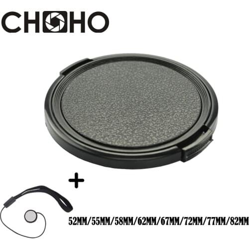 Camera Lens Cap Protection Cover 52MM 55MM 58MM 62MM 67MM 72MM 77MM 82MM Anti-lost Rope Snap On for Canon Nikon Sony Accessories