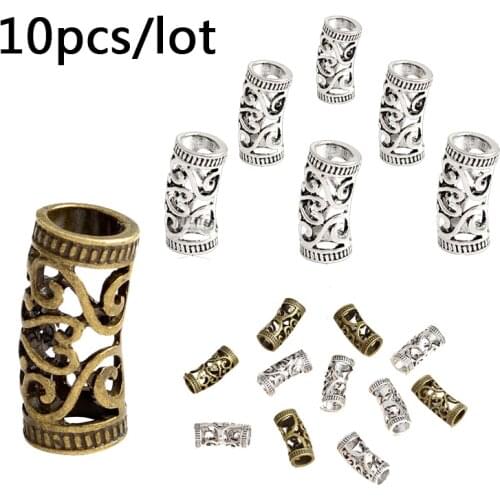 10pcs/set Viking beads Norse Viking Hair Jewelry Braid Beads Vintage Charm Runes beads for Moustache Hair Jewelry Accessories