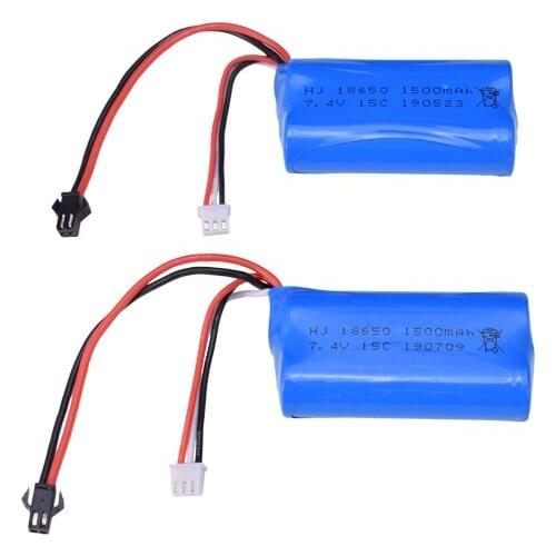 2pcs 7.4V 1500Mah Li-ion Battery SM-2P for H101 H103 RC Racing Boat