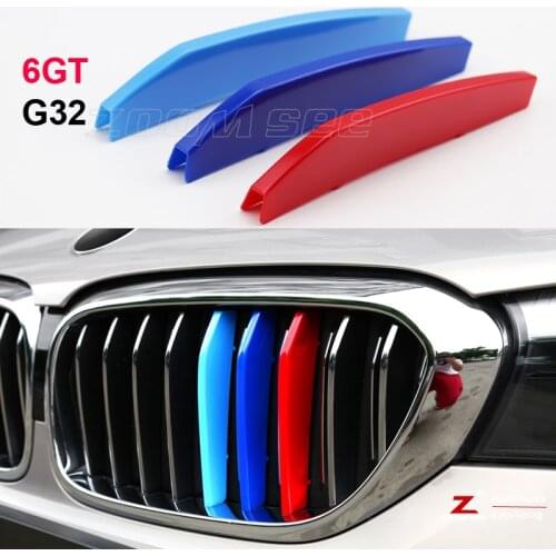 3 colors M Front Grille Trim Stripe Grill Cover Sport Strip Stickers For BMW 6 series GT 6GT G32 Gran Turismo 630 640