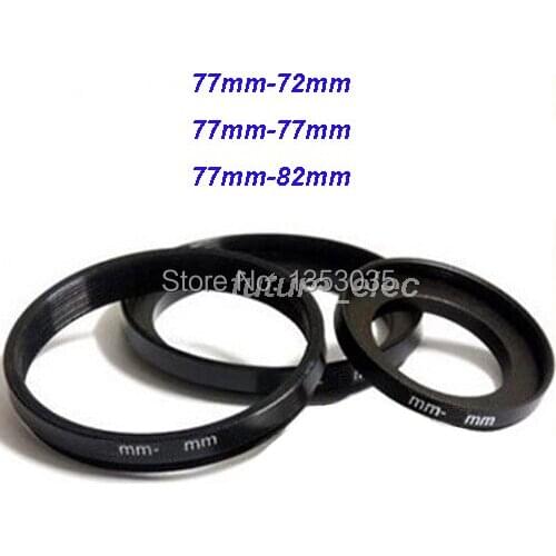 3Pcs 77mm to 72mm 77 82mm 77 72 82 mm Metal Step-Up Step Up Ring Camera Lens Filter Stepping Adapter for Lenses Hood Holder Cap
