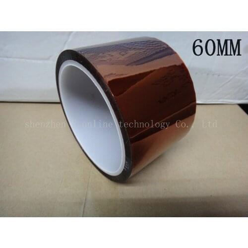 60mm ( 6cm )Polyimide Tape yellow High Temperature Resistant Polyimid Tape for Reprap 3D Printer heated Bed