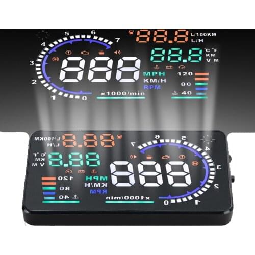 Universal A8 5.5 Inch Car HUD Head Up Display OBDII Speed Warning Fuel Consumption Automobile Car Alarm System Car Accessories