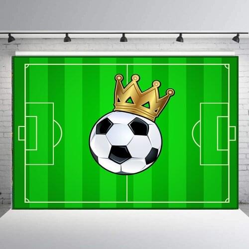 Prince baby shower background photo booth sports football field golden crown photography backdrops birthday party decor B-852