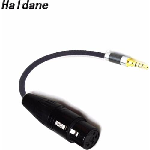 Free Shipping Haldane 3.5mm TRRS Balanced to 4-Pin XLR Balanced Female Headphone Audio Adapter 4cores Silver plated Cable