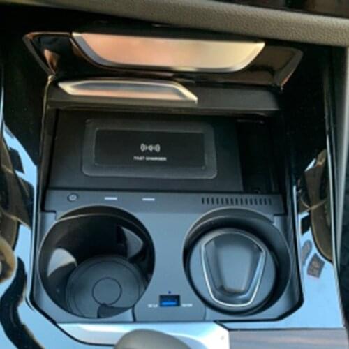 For BMW X3 X4 G01 G02 2018 2019 2020 10W QI wireless charger charging plate wireless mobile charger accessories for iPhone