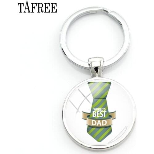 TAFREE WORLDS BEST DAD Keychain Creatived Keyring Trendy Pendants Keychains Papa Dad Car Fathers Day Gift Jewelry FQ880