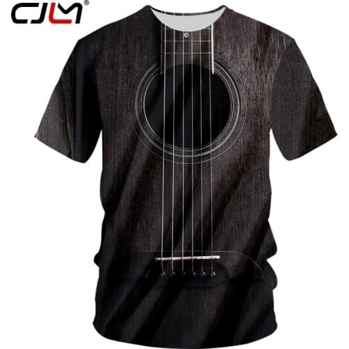 CJLM Brand Guitar art Musical instrument Summer 3D full printing fashion t shirt print hip hop style tshirt streetwear casual