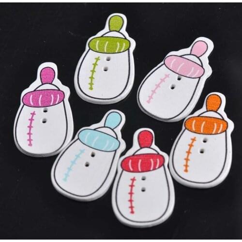 Wood Sewing Button Scrapbooking baby feeder mixed color for Decoration Craft Diy 37X22mm 50pcs 0119-1