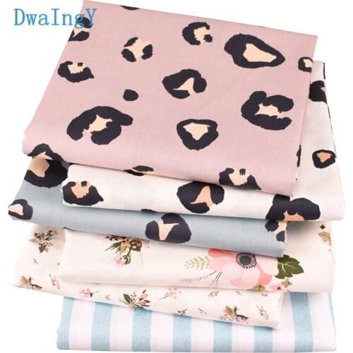 DwaIngY Leopard Series Twill Cotton Fabric For Sewing Patchwork DIY Quilting Cloth Fat Quarters Material Baby Doll 6pcs/Lot