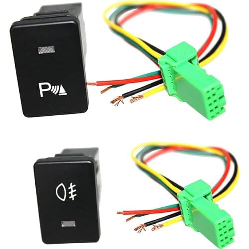 Push Button Switch White LED Parking Light & Fog Light with Harnesses For Toyota 4Runner 2010-On