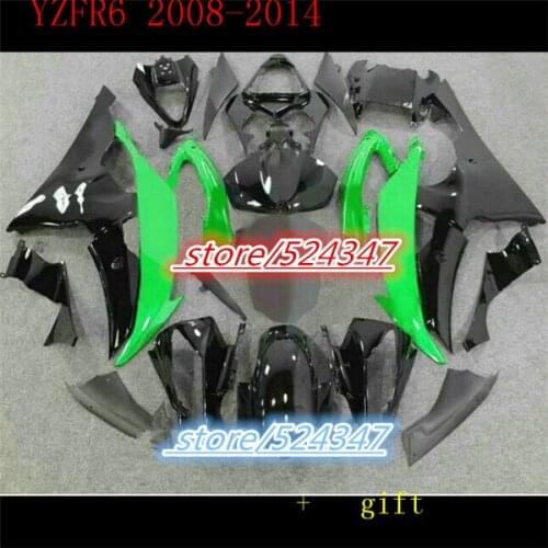 Nn-Fairing kit for YZFR6 08 09 10 11 12 13 14 YZF R6 2008 2014 YZF600 Black green Fairings Motorcycle Accessories & Parts