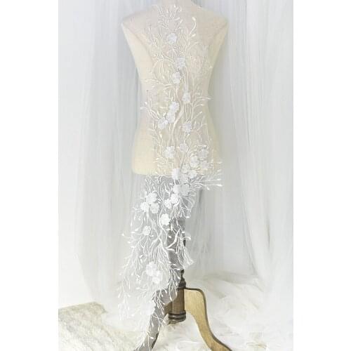 1pc extra large embroidered lace applique for wedding dress large floral lace appliques patch accessories for bridesmaid