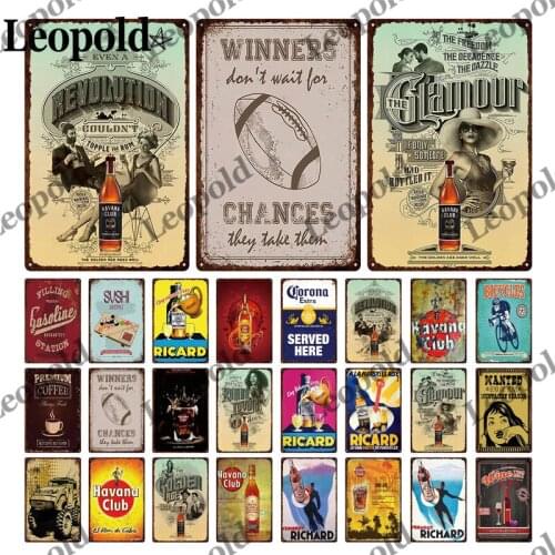 Wine Bottle Metal Plaque Vintage Beer Wine Glass Bar Wall Sticker Metal Poster Tin Label Ktv Bar Home Decoration