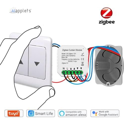 Tuya Smart Zigbee 3.0 Curtain Switch Module Esp8266 Motorized Roller Shutter Alexa Echo Google Home Voice Control Zigbee2Mqtt