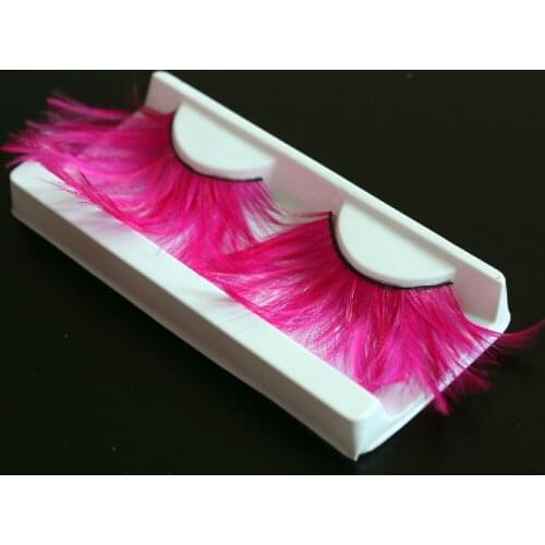 New arrival charming sweet feather false eyelash turquoise ultra long feather eyelases make up extension freeshipping