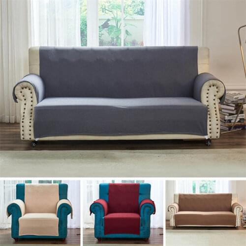 Solid Color Sofa Cover Non-slip Removable Towel Armrest Couch Slipcovers