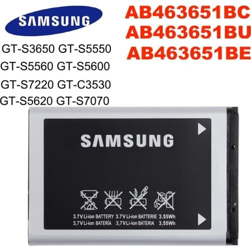SAMSUNG AB463651BC AB463651BE AB463651BU Original Battery For Samsung GT-S3650 S5550 S5560 S5600 S5620 S7070 S7220 C3530 960mAh