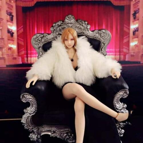 1/6 Scale Female Soldier Plush Fur Coat Jacket Imitation Rabbit Loose Coat for 12in Action Figure Phicen Tbleague Doll Toys