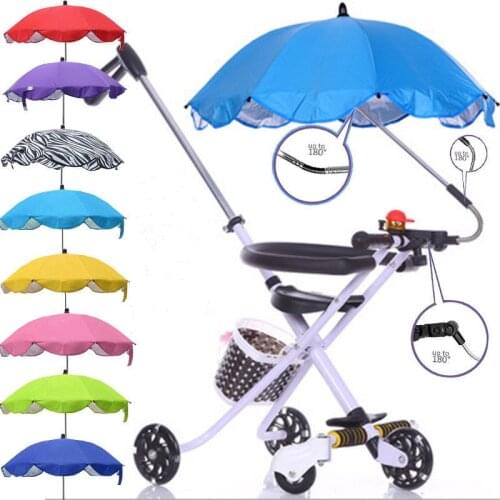 360 Degrees Adjustable Baby Strollers Umbrella Kids Folding Sunshade Parasol Stand Holder Child Pushchair Shade Canopy Cover