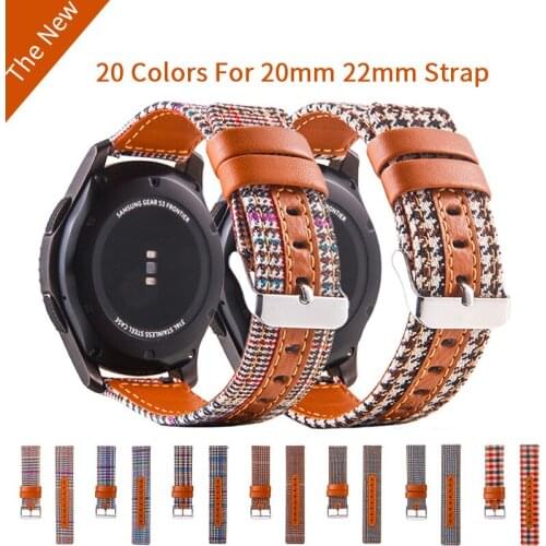 Fabric Leather Strap For Xiaomi Huami Amazfit GTR 47mm 42mm Bracelet Belt Band for Amazfit Stratos 3 GTS Bip S 20/22mm Watchband