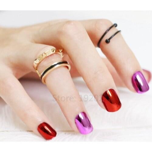 Sexy fashion fake nails nail metal plate short dimension mash up Metal nails Q02