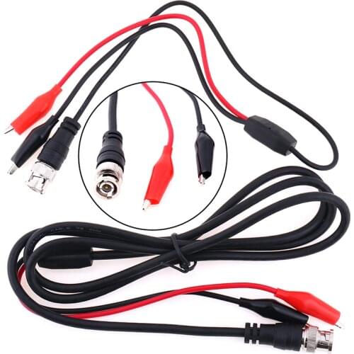 1pcs 0.5m 1.5m Digital Oscilloscope Probe Bnc Test Leads Bnc Q9 Male To Dual Alligator Clips