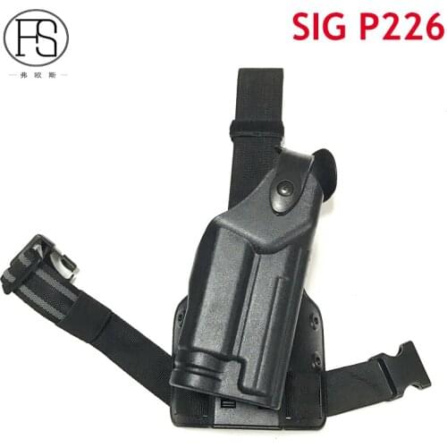 Tactical Sig P226 Pistol Holster Gun Carry Leg Holster With Flashlight Hunting Gun Thigh Holster Black Color