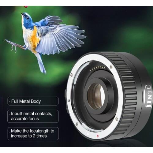 JINTU Auto Focus C-AF 2X Teleconverter Lens for Canon EOS EF 200mm 300mm 400mm 500mm 600mm 70-200mm 1000mm Lens