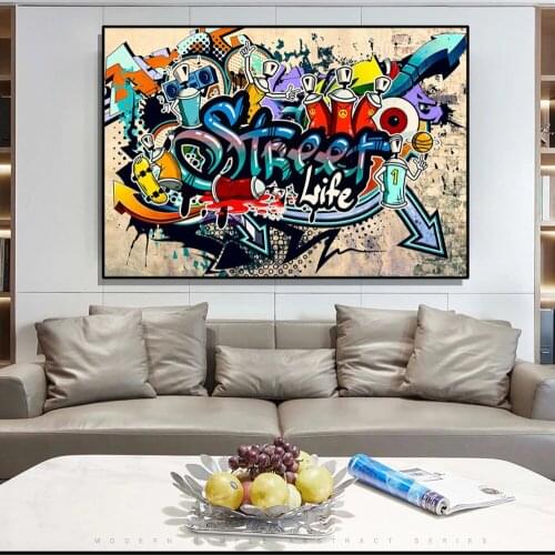 Street graffiti canvas art paintings and posters to decorate the family living room art pictures