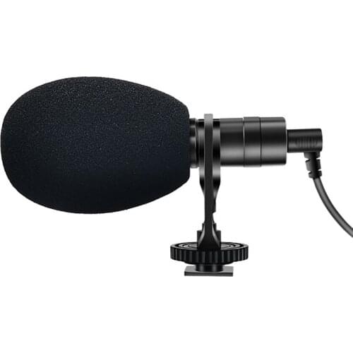 Universal Video Microphone Camera Microphone with Hot Shoe Shock Mount, Windscreen, Cables, for Smartphones, Recording, Video