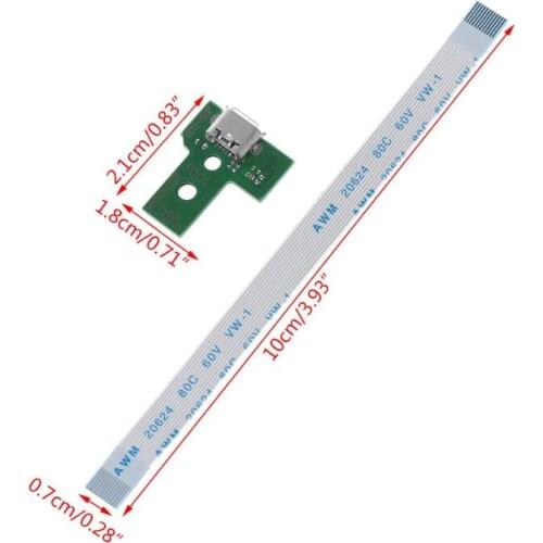 USB Charging Port Board With 12 Pin Flex Cable For JDS-030 PS4 Controller Drop ship