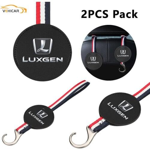 VEHICAR LUXGEN 2PCS Car Seat Back Organizers Universal Hooks Hanger Storage For Auto Purse Groceries Handbag Clothes Bags