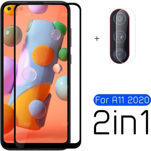 2 in 1 protective glass for samsung galaxy a11 camera screen protector on sumsung a 11 11a a215f a215 safety armor film 6.4