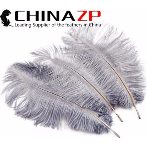 CHINAZP Factory 200pcs/lot 8"-10" (20-25cm) Fantastic Decorative Dyed Grey Ostrich Plumage Feathers