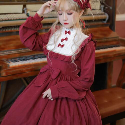Women Japanese Anime Sweet Lolita Tea Party Dress Princess Sweet Lace Elf Cosplay Costume Girls Kawaii Retro Vintage Vestidos