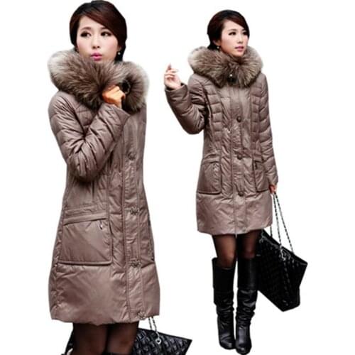 Plus Size L-5xl 6xl New Tops Winter Women Warm Coat Fox Fur Collar Thickening White Goose Down Coats Ladys Down Jackets Parkas