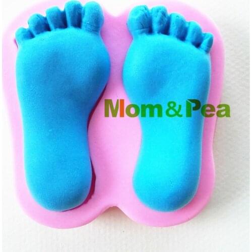 Mom&Pea 0814 Free Shipping Foot Shaped Silicone Mold Cake Decoration Fondant Cake 3D Mold Food Grade