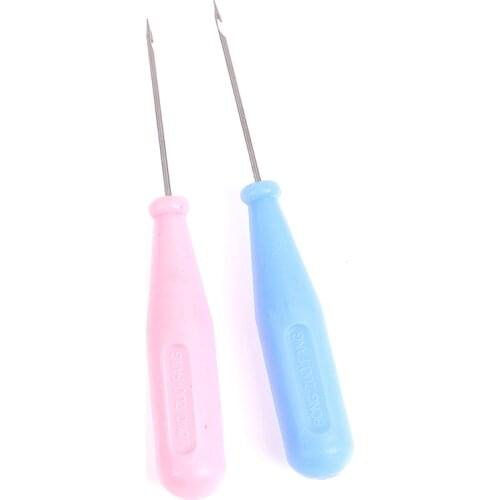 1pc Steel Stitcher stitching Awl Shoes&bags hole hook Plastic DIY Handmade Leather tool handle cone needle shoe repair needles