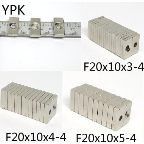 10 20 50PCS/LOT Magnet 20*10*3 20*10*4 20*10*5 hole 4 N35 NdFeB MAGNET 20x10x3 20x10x4 20x10x5 with hole 4 Neodymium Magnets