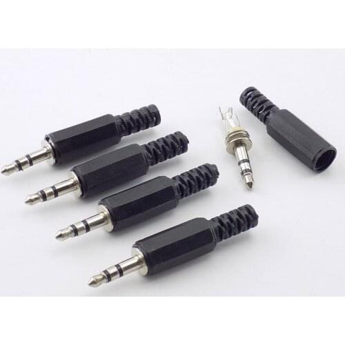 10pcs 3.5mm RCA Plug 2 Pole Mono Stereo Audio Video Dual audio plug Headphone Male Adapter Wire Connector For Headphone Socket