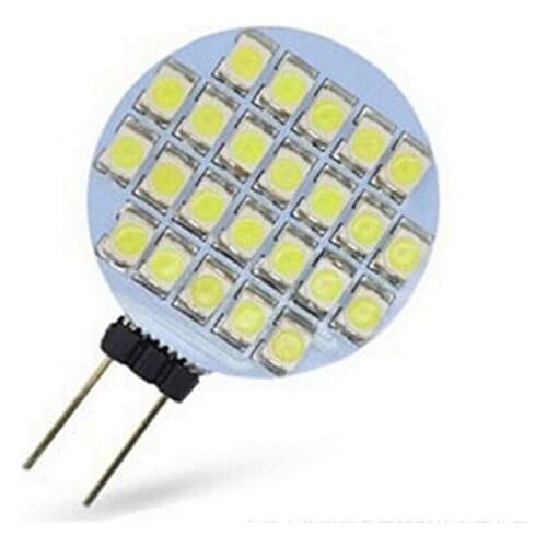10pcs DC12v G4 led flat crystal lamp 24SMD LED g4 12v DC flat circular pie g4 vifat round plate g4 dc12v Mirror light