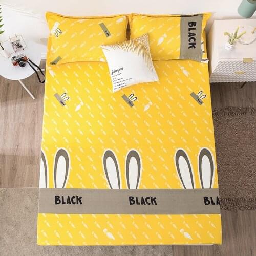 3pc 100% Polyester Sheet Mattress Cover Bed Sheet Cartoon Printing Fitted Sheet Four Corners With Elastic and pillowcase sabanas